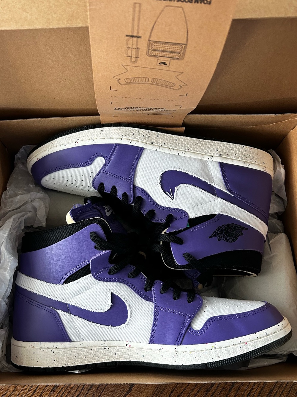 Jordan High-Top Sneakers in Purple, White & Black